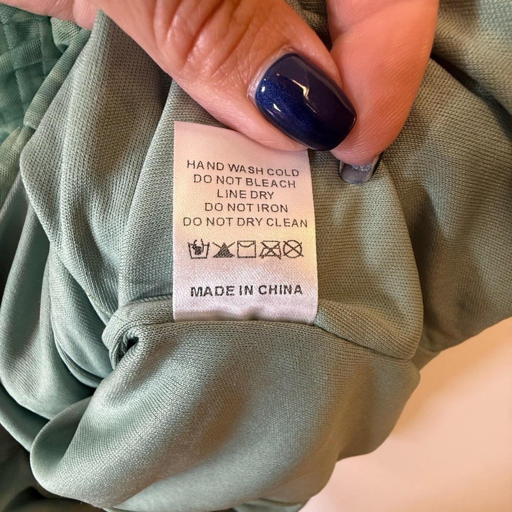 New! Fashion Nova ‘Marlie’ Mesh Green Ruched Mini Dress Women’s Size Medium - Picture 15 of 15